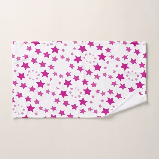 Roze ster Patterned handdoek Set (Handdoek)