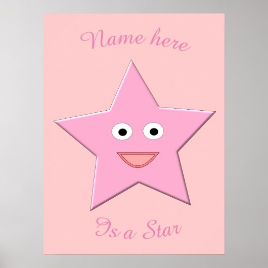  roze ster Poster (Voorkant)