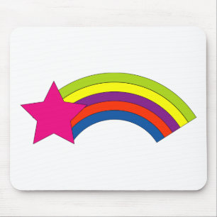 Roze Ster Regenboog Meisjesachtig Muismat