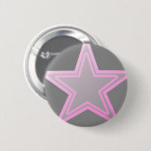 Roze ster ronde button 5,7 cm (Voorkant /achterkant)