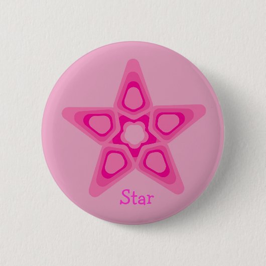 roze ster ronde button 5,7 cm (Voorkant)
