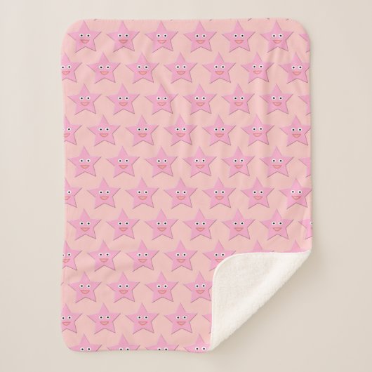 roze ster Sherpa Blanket Deken (Voorkant)