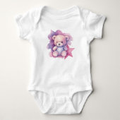 Roze Ster Teddybeer Romper (Voorkant)