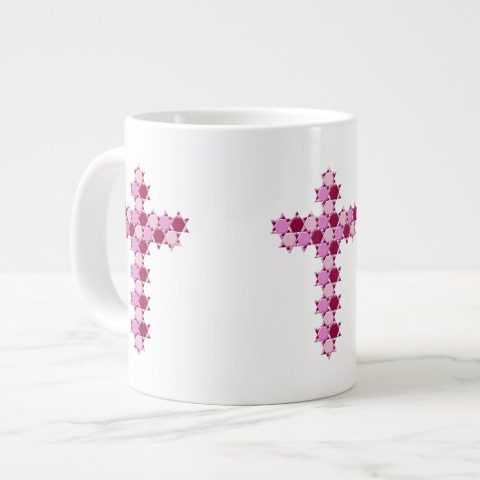 Roze ster van David Cross Optical Illusion Grote Koffiekop (Links)