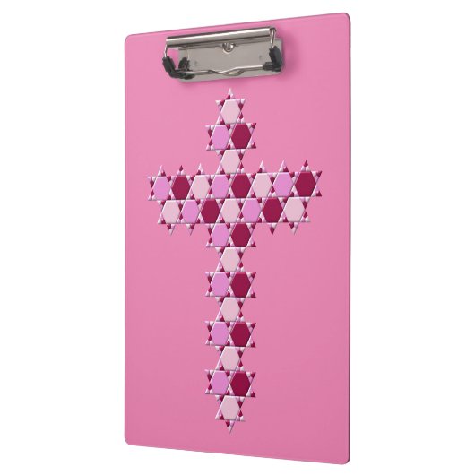 Roze ster van David Cross Optical Illusion Klembord (Links)