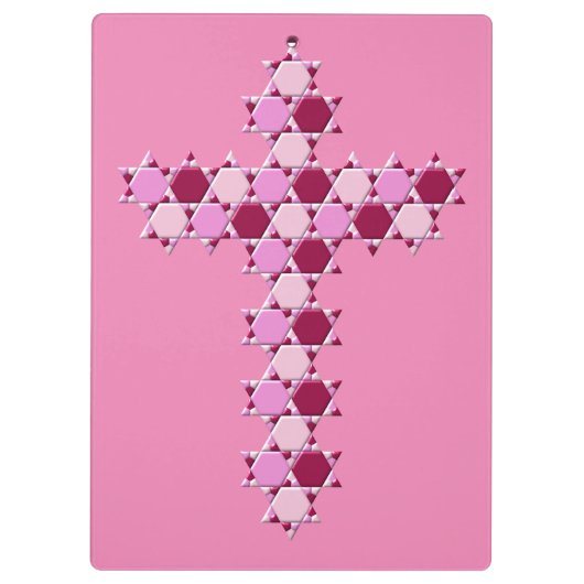 Roze ster van David Cross Optical Illusion Klembord (Achterkant)