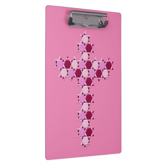 Roze ster van David Cross Optical Illusion Klembord (Rechts)