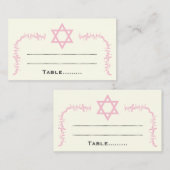 Roze Ster van David Damask Bat Mitswa plaatskaart Plaatskaartje (Voorkant / Achterkant)