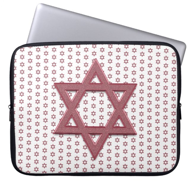 Roze ster van David Seamless Laptop Sleeve (Voorkant)