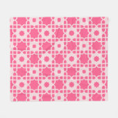 Roze Ster Vierkant Vrouw Mode Pop-Art Patroon Fleece Deken (Voorkant (Horizontaal))