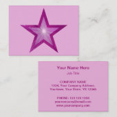 Roze Ster-visitekaartje model doorlopend bleek roz Visitekaartje (Voorkant / Achterkant)