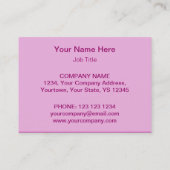 Roze Ster-visitekaartje model doorlopend bleek roz Visitekaartje (Achterkant)