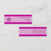 Roze ster visitekaartje palr stripe skinny (Voorkant / Achterkant)