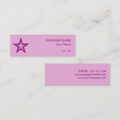 Roze Ster-visitekaartje Roze bleek roze Mini Visitekaartje (Voorkant / Achterkant)