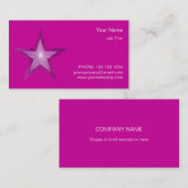 Roze ster voor visitekaartjes Roze ster (Voorkant / Achterkant)