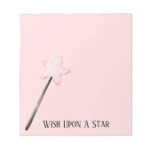 Roze Ster Wens Notitieblok (Voorkant)