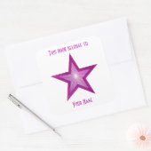 Roze sterbladsticker wit vierkante sticker (Envelop)