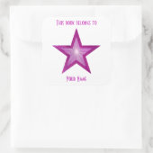 Roze sterbladsticker wit vierkante sticker (Tas)