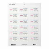 Roze Sterbloemen Thuisadres Etiket (Full Sheet)