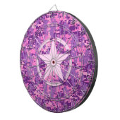 Roze sterdeco op digitale camo-stijl dartbord (Voorkant Rechts)