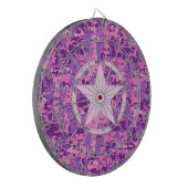 Roze sterdeco op digitale camo-stijl dartbord (Voorkant Links)