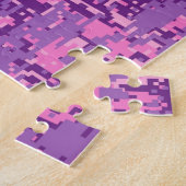 Roze sterdeco op digitale camo-stijl legpuzzel (Zijkant)