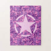 Roze sterdeco op digitale camo-stijl legpuzzel (Verticaal)