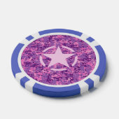 Roze sterdeco op digitale camo-stijl poker chips (Enkel)