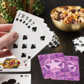 Roze sterdeco op digitale camo-stijl pokerkaarten (Insitu)