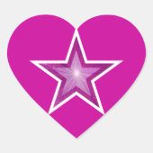 Roze sterhartzakje sticker roze (Voorkant)