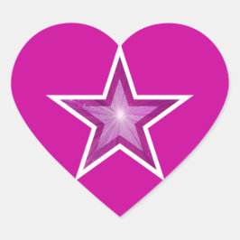 Roze sterhartzakje sticker roze