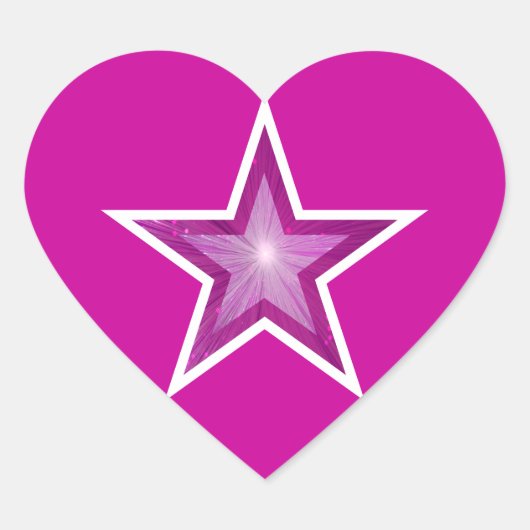 Roze sterhartzakje sticker roze (Voorkant)
