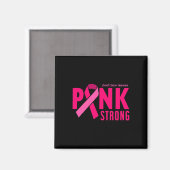 Roze sterke borstkankerbewustwording magneet (Voorkant / Achterkant)