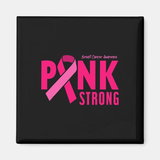 Roze sterke borstkankerbewustwording magneet (Voorkant)
