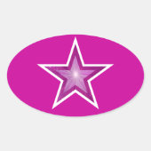 Roze sterovaal sticker roze (Voorkant)