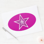 Roze sterovaal sticker roze (Envelop)