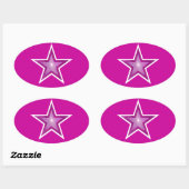 Roze sterovaal sticker roze (Vel)