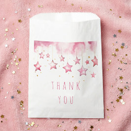 Roze sterren bedankt bedankzakje
