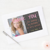 Roze sterren Birthday Bedankt voor foto Rechthoekige Sticker (Envelop)