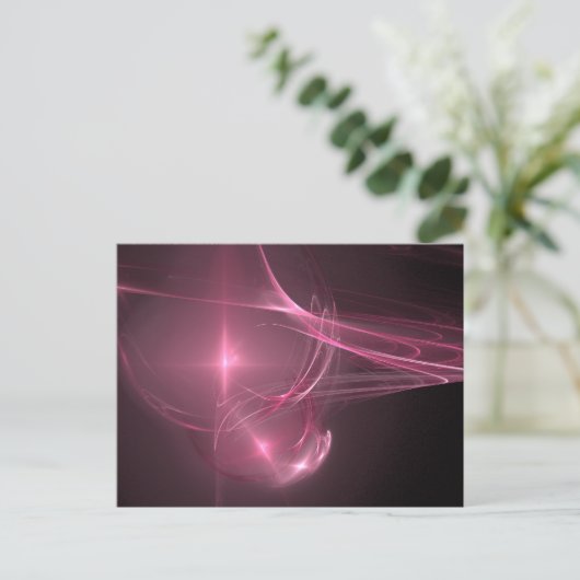 Roze sterren briefkaart (Staand voorkant)