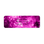Roze sterren Celestial Digital Art Etiket (Voorkant)