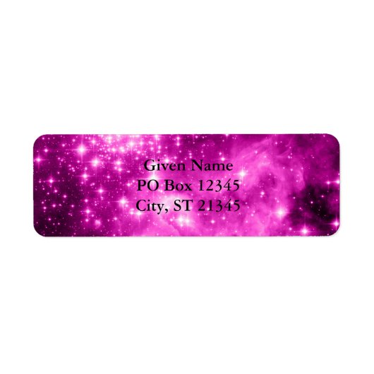 Roze sterren Celestial Digital Art Etiket (Voorkant)