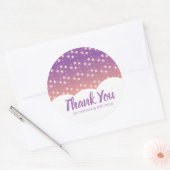 Roze sterren Cloud Birthday Favor Ronde Sticker (Envelop)