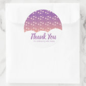 Roze sterren Cloud Birthday Favor Ronde Sticker (Tas)