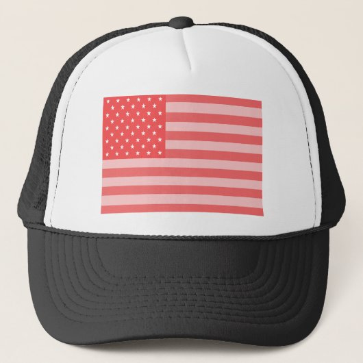 Roze sterren en strepen trucker pet (Voorkant)
