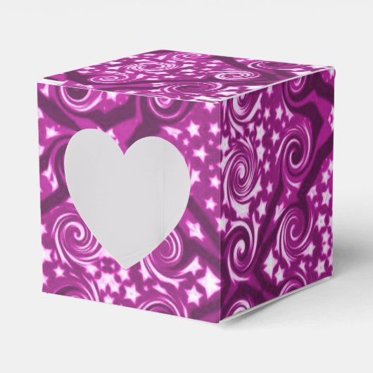 Roze sterren en zwendel Pattern Heart Favor Box Bedankdoosjes (Voorkant Zijde)