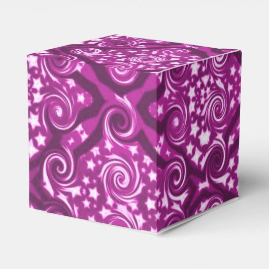 Roze sterren en zwendel Pattern Heart Favor Box Bedankdoosjes (Achterkant)