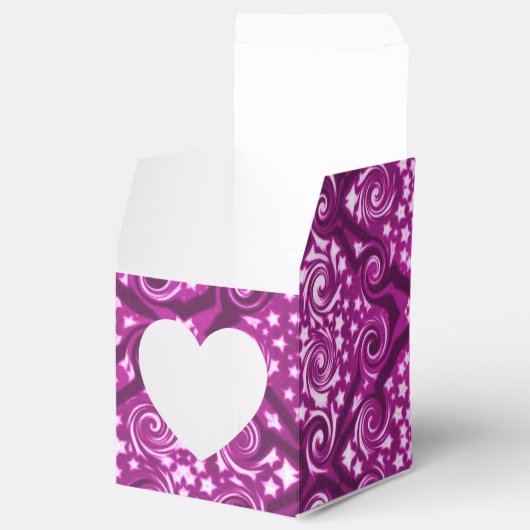 Roze sterren en zwendel Pattern Heart Favor Box Bedankdoosjes (Geopend)