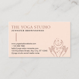 Roze sterren Energy Healing Hands Moon Spiritueel Visitekaartje