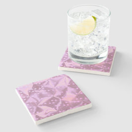 Roze sterren Faux, geborsteld metaal Stenen Onderzetter